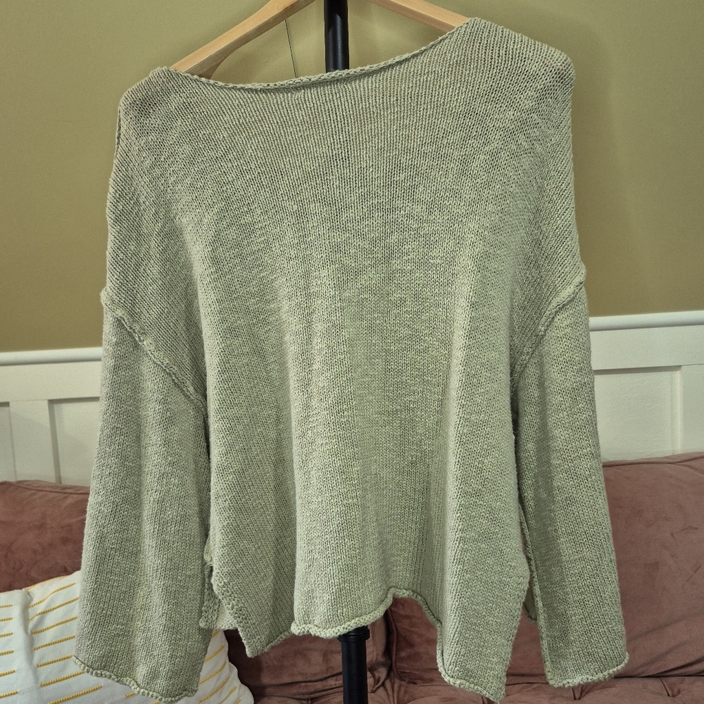 Entro Olive Off-the-Shoulder Sweater - Picture 4 of 6